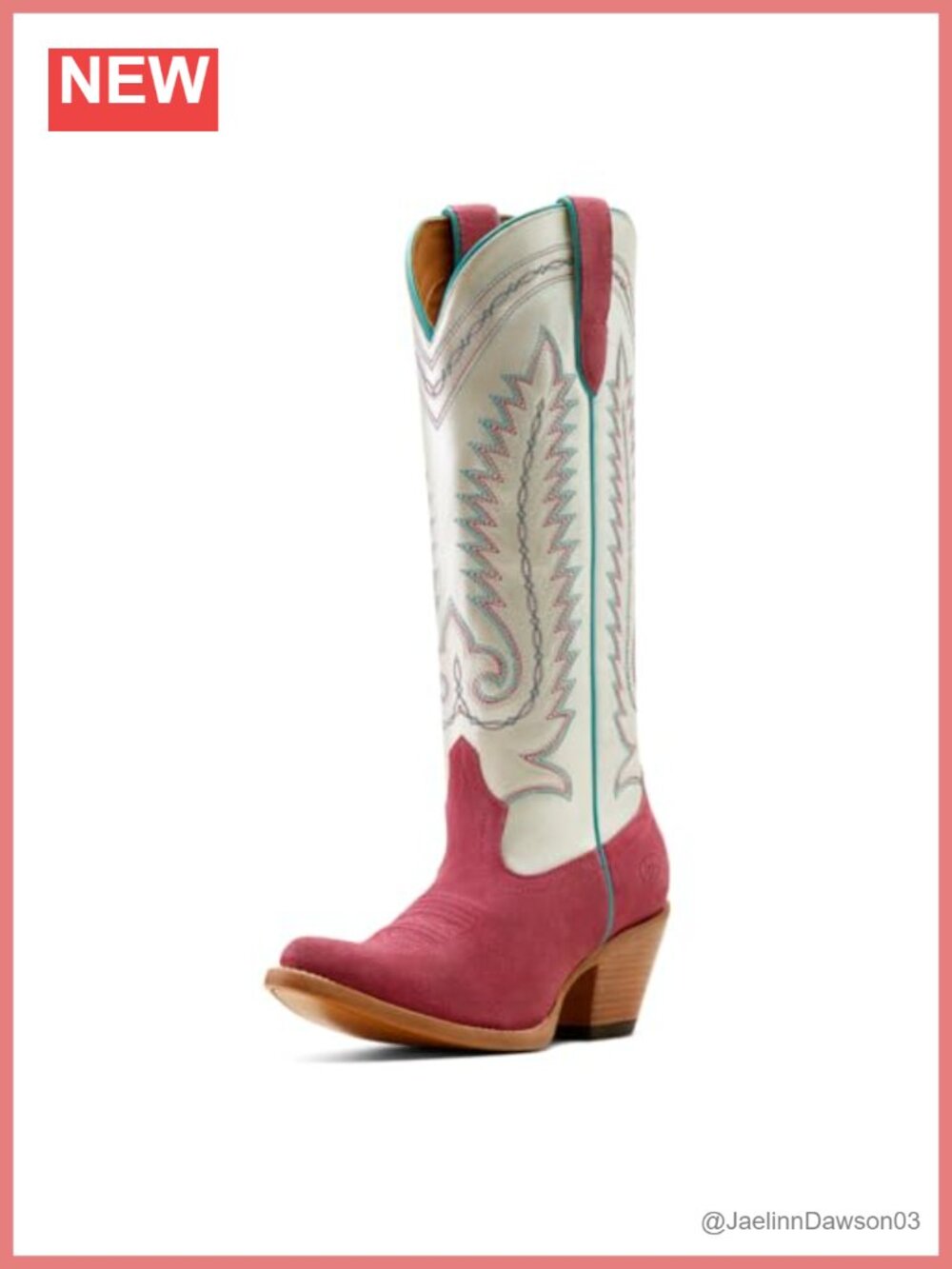 Women's Leather Western Boots Pull-On Square Toe Mid-Calf
